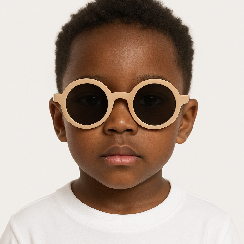 Beige Kids’ Sunglasses – Soft Style, Strong Protection