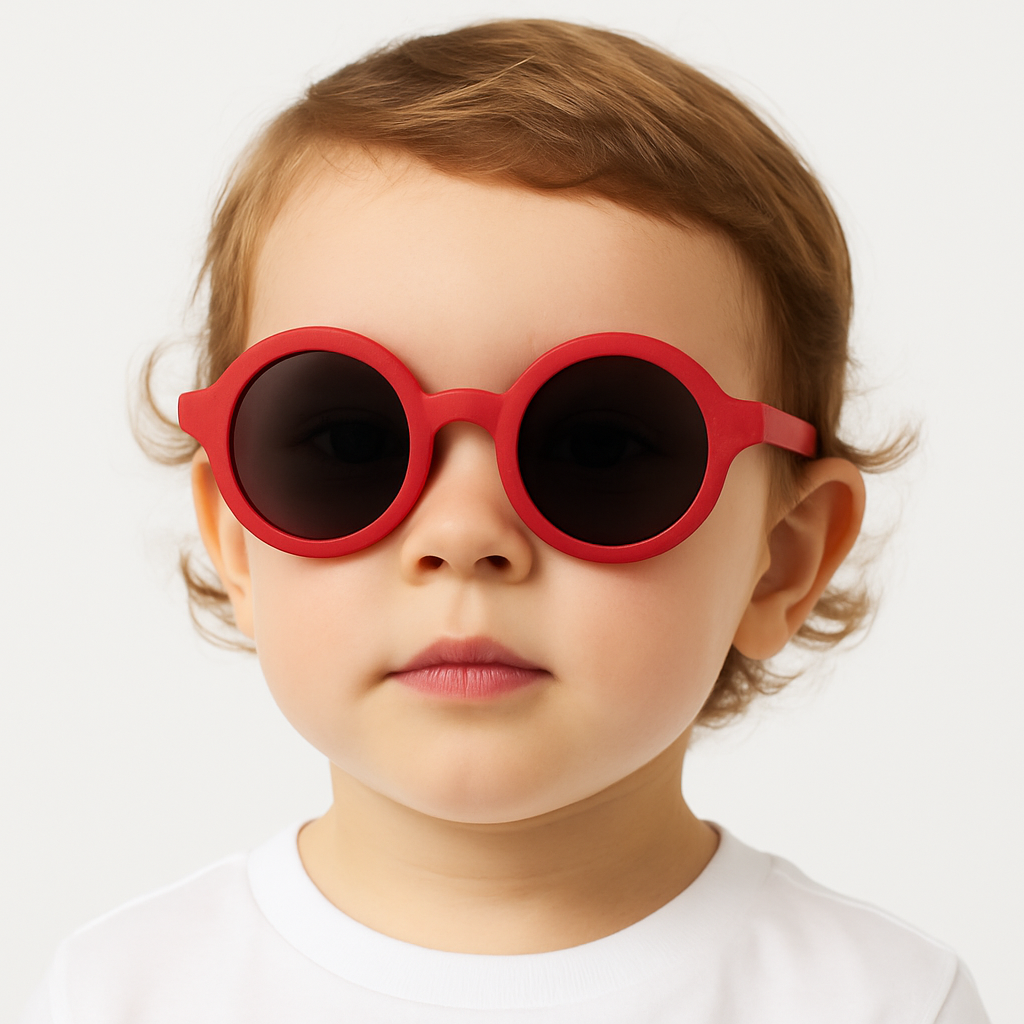 Lunettes de soleil rouge vif pour enfants – Protection UV à 100 %