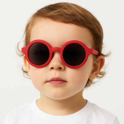 Lunettes de soleil rouge vif pour enfants – Protection UV à 100 %